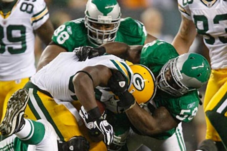 "Our line did a good job," Sean McDermott said about Sunday's loss to the Packers. ( Michael S. Wirtz / Staff Photographer )