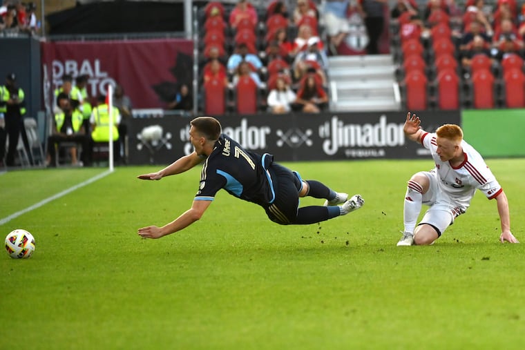 Much like this photo of Union forward Mikael Uhre getting tripped up, the Union have fallen to the bottom of MLS's Eastern Conference for the first time in years.