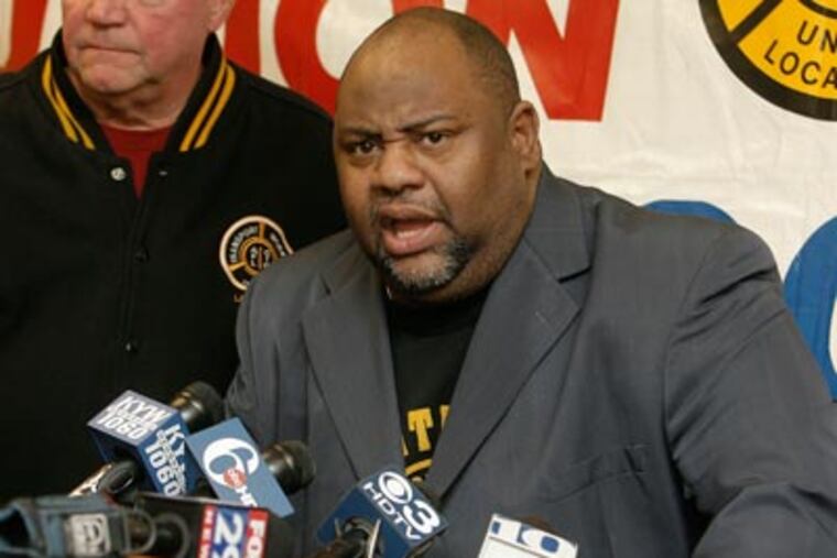 President of TWU Local 234, Willie Brown speaks to reporters. (Akira Suwa / Staff Photographer )