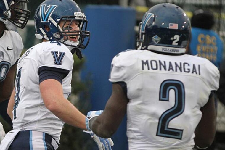 Villanova's Kevin Gulyas is all smiles at Kevin Monangai. (Michael Bryant/Staff Photographer)