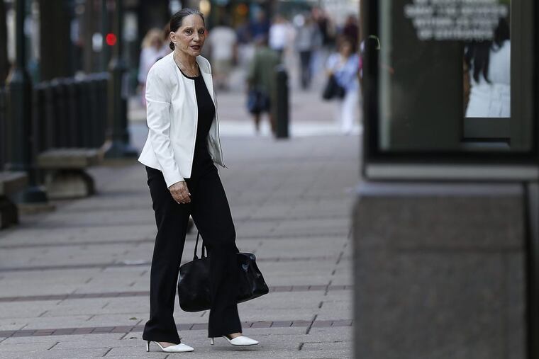 Renee Tartaglione arrives at the federal courthouse.