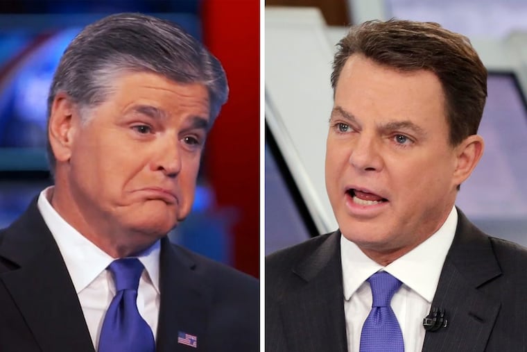 Fox News host Sean Hannity (left) called Shepard Smith “clueless” after Smith said opinion hosts at the network existed “strictly to be entertaining.”