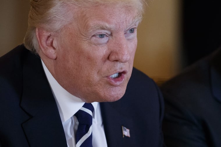 President Trump spoke Wednesday with Belgian Prime Minister Charles Michel at the Royal Palace in Brussels.