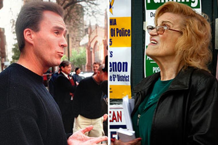One of three workers fired from the office of state Sen. Mike Stack (left) claims they were terminated as political payback because they worked for the reelection Philadelphia City Commissioner Marge Tartaglione (right). (Staff Photos)