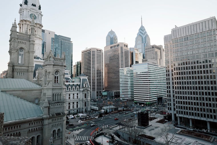 A view of Center City Philadelphia in February 2026.