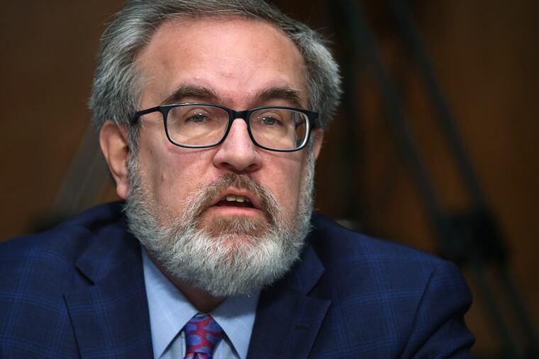 File: Andrew Wheeler, administrator of the Environmental Protection Agency, speaks during a Senate Environment and Public Works Committee oversight hearing to examine the Environmental Protection Agency, Wednesday, May 20, 2020 on Capitol Hill in Washington. (Kevin Dietsch/Pool via AP)