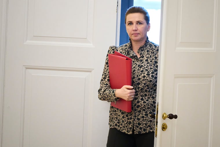 Danish Prime Minister Mette Frederiksen after a meeting in the Foreign Policy Committee at Christiansborg in Copenhagen, Denmark, on Tuesday.
