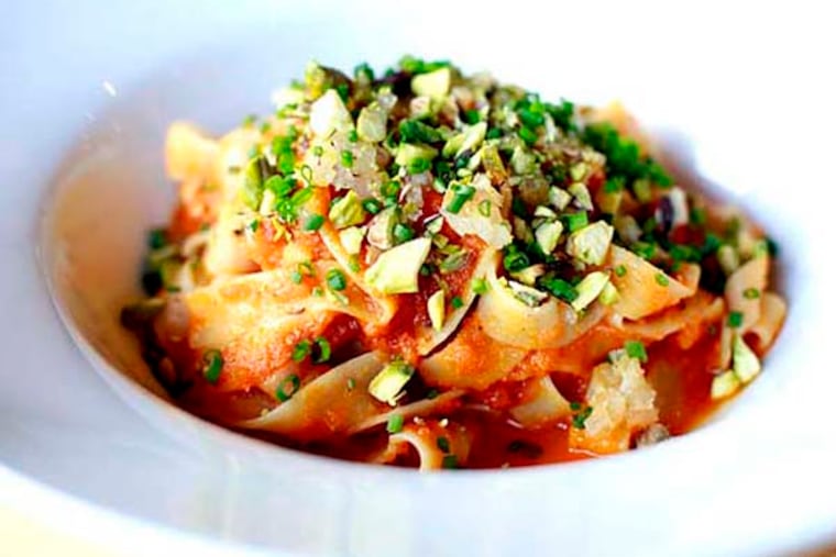 An inventive take on carrots: A vegetarian tagliatelle "Bolognese" with the oft-underappreciated root both pureed and shredded for texture, and perked with the brightness of preserved lemon.