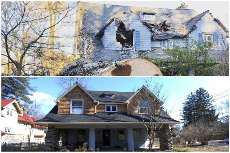 On March 2, 2018, an oak tree fell through Courtenay Harris Bond's home in Bala Cynwyd. A year later, reconstruction is finally finished, and the family has moved back in.