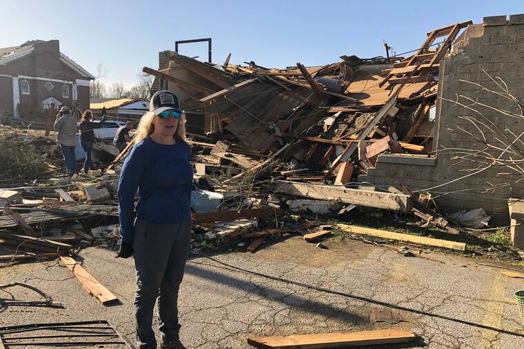 “I’m sad that my town has been hit so hard,” said Heidi Jenkins, a salon owner in Wynne, Ark. “Our school is gone, my church is gone. I’m sad for all the people who lost their homes.”