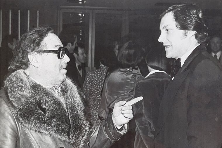 Tennessee Williams (left) with Bernard Havard while working in Atlanta. Havard is directing "Cat on a Hot Tin Roof" for the Walnut Theatre this season.