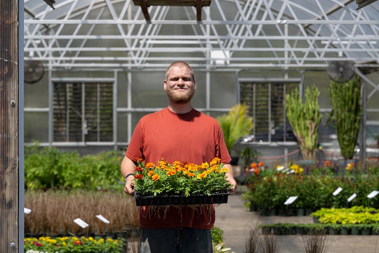 Lakeside student Sebastian Fink-Locke says the school's focus on healing from trauma and his work at the on-campus greenhouse helped "me put my life on a very good path.” Photographed on Monday, Apr 15, 2024, at the Lakeside School in North Wales, Pa.