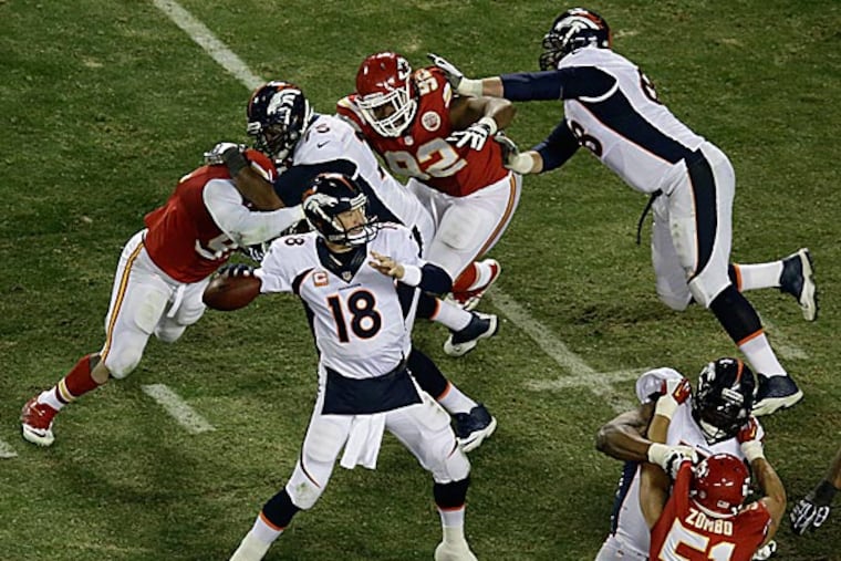 Broncos quarterback Peyton Manning. (Charlie Riedel/AP)