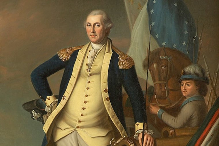 A stolen painting of George Washington at Yorktown was found in some shrubbery nearby. (Lafayette College - David W. Coulter Photography)