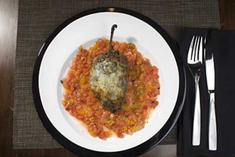 The stuffed poblano pepper appetizer at Seasons 52. (Ed Hille / Staff Photographer)