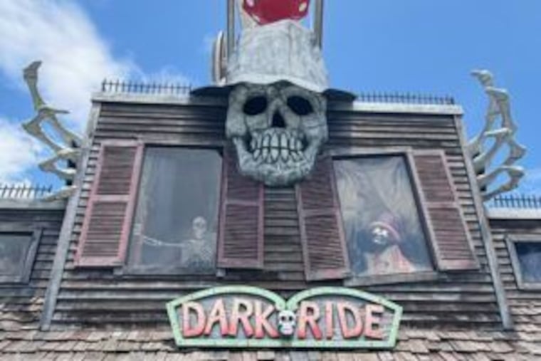 Vintage Huge Gillian's Wonderland Pier Haunted Dark Ride Skeleton priced at $8,500 at Obnoxious Antiques.