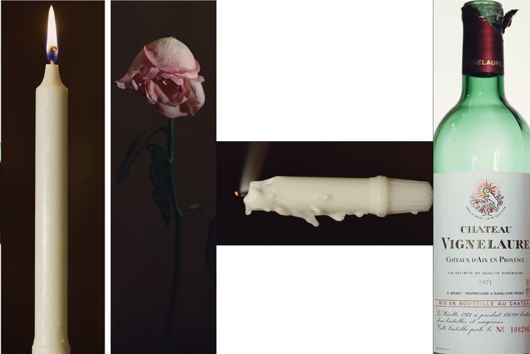 Detail from Bill Beckley’s “Elements of Romance” (1977), Cibachrome photographs, at the UArts Rosenwald-Wolf Gallery.