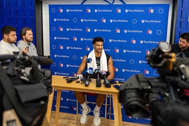 Quentin Grimes speaks with press for the first time since signing a one-year, $8.7 million deal.