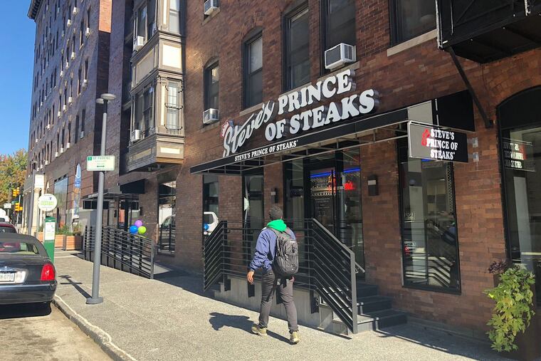 Steve's Prince of Steaks, 3836 Chestnut St. (39th Street side, across from Beiler's Doughnuts). The new ice cream shops are around the corner on Chestnut Street.