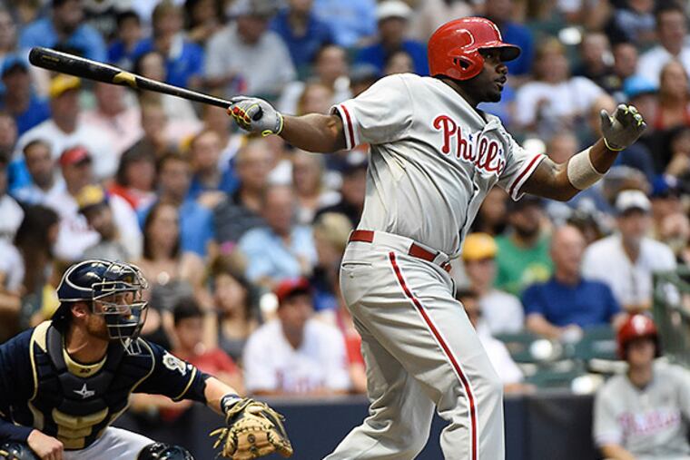 Ryan Howard drove in a run with a base hit in the third inning. (Benny Sieu/USA Today Sports)