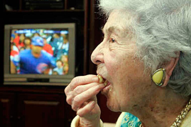 Jessie Foyle's war with Comcast is over; she's enjoying her beloved Phillies again at her seniors' home. (Bonnie Weller / Staff Photographer)