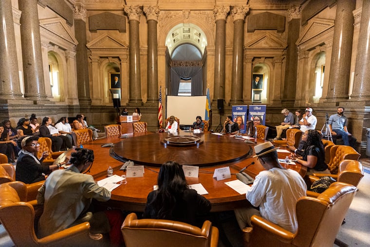 The Reparations Task Force during a meeting at City Hall last month. There are more effective ways to help Black Philadelphians than by making direct payments that some have suggested in their reparations proposals, writes Larry Miller.