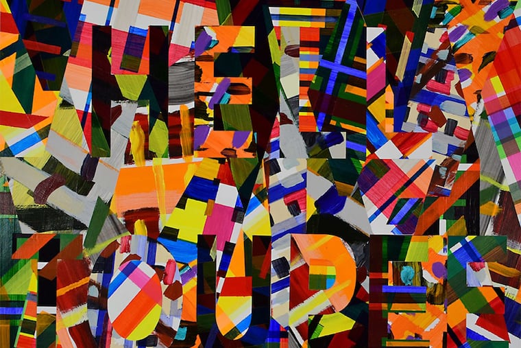 "Hell Toupee" (2015) by Jessica Slaven, acrylic on paper.