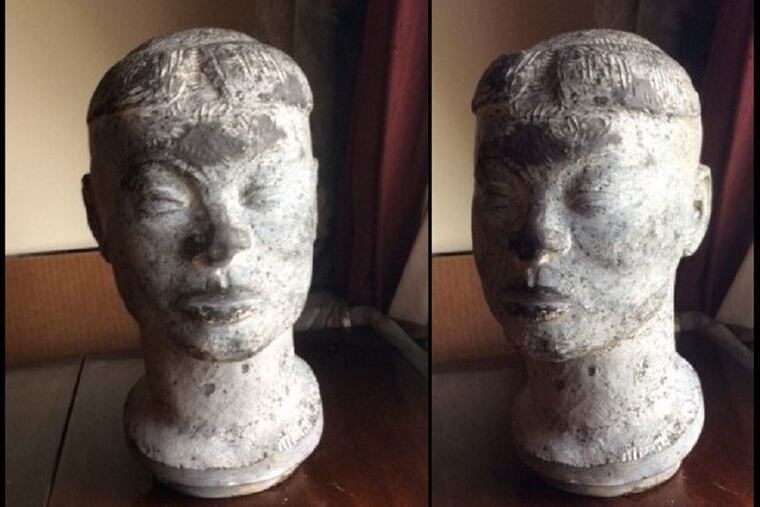 Unfinished marble bust of a Sudanese woman by Nathaniel Choate disappeared from a Cherry Hill apartment in November.