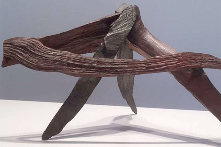 Tom Doyle's 2012 cast-bronze sculpture, "Ballytoil" at Larry Becker Contemporary Art through July 11.