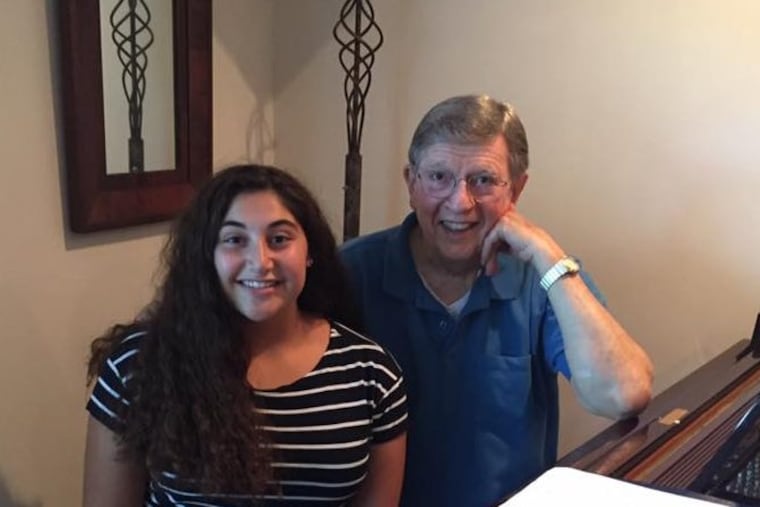 G. Alan Wagner with his last voice student, Angela Kodokian, in 2016. "I will miss her and her beautiful mezzo-soprano voice," he said.