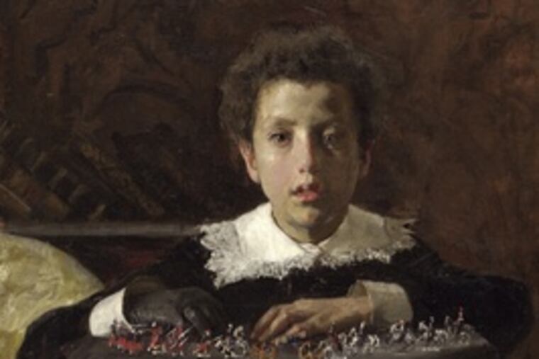 "Boy With Toy Soldiers," an oil on canvas from about 1876, might be a mundane subject, but in Mancini's hands it sparkles with surface animation.