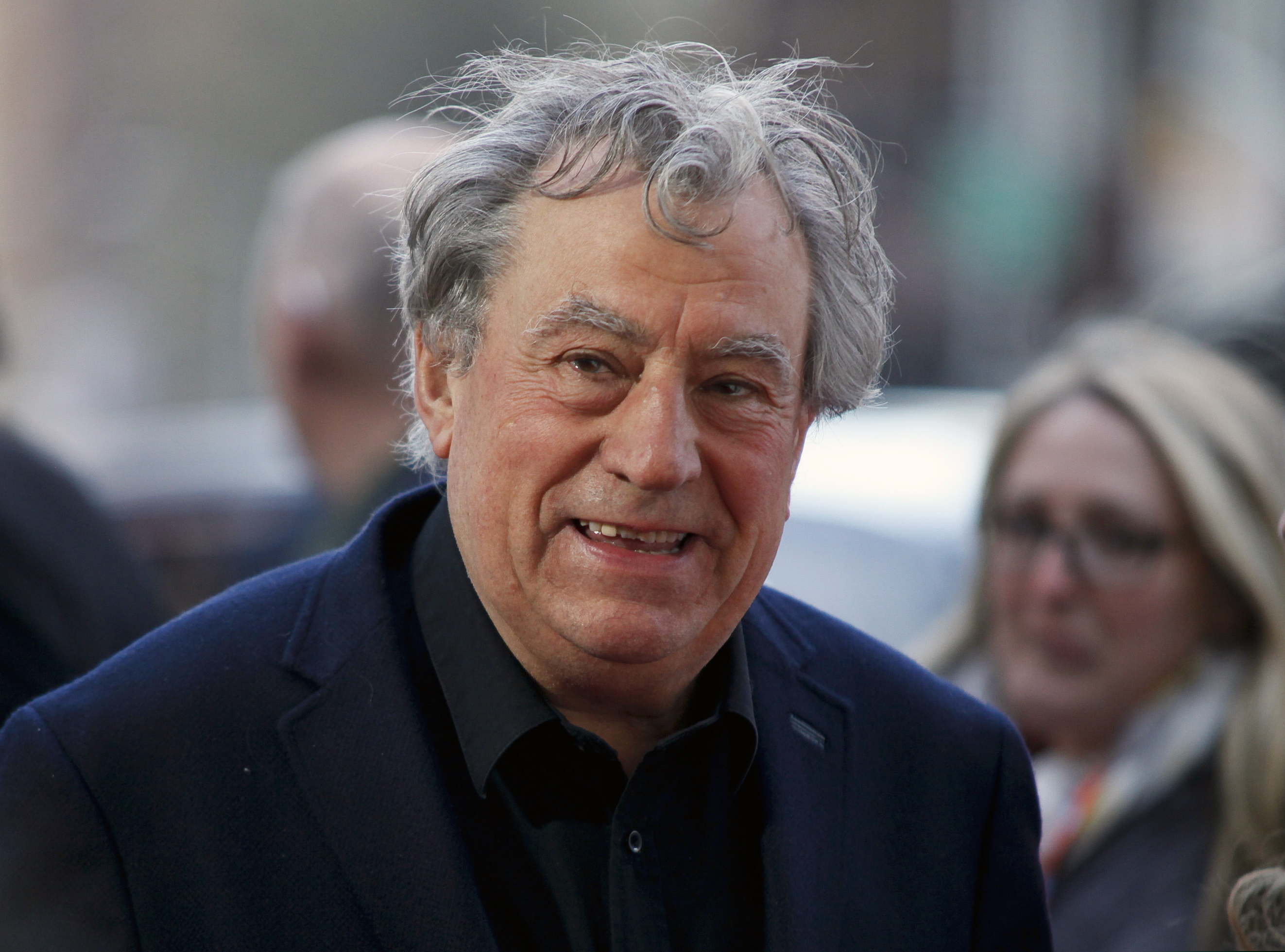 FILE - This April 24, 2015, file photo shows Terry Jones at a special Tribeca Film Festival screening of "Monty Python and the Holy Grail" in New York. Celebrations for the 40th anniversary of the Monty Python comedy classic "Life of Brian" are being somewhat overshadowed by the health news of Jones. Jones is "very robust" although "on the downhill slope" due to dementia, according to his friend and colleague Michael Palin. Jones was diagnosed in 2015 with a form of dementia that impairs the ability to speak.(Photo by Andy Kropa / Invision/AP, File)