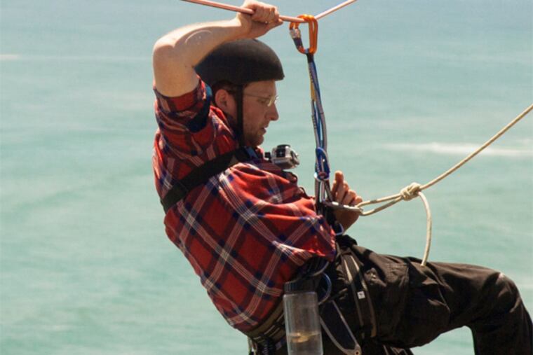 Eric Martin of Harleysville had trouble attempting a Tyrolean traverse but his team still won TNT's "72 Hours" on June 13, 2013.