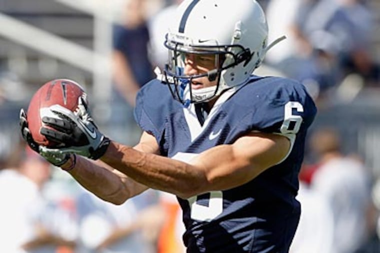 Penn State senior Derek Moye caught seven passes for 112 yards against Temple. (Keith Srakocic/AP file photo)