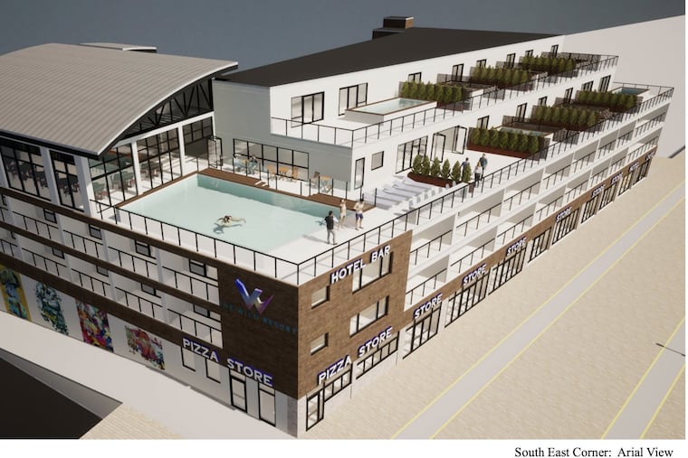 A rendering of the upscale hotel planned for the Wildwood Boardwalk that will be known as "The Wild Resort."