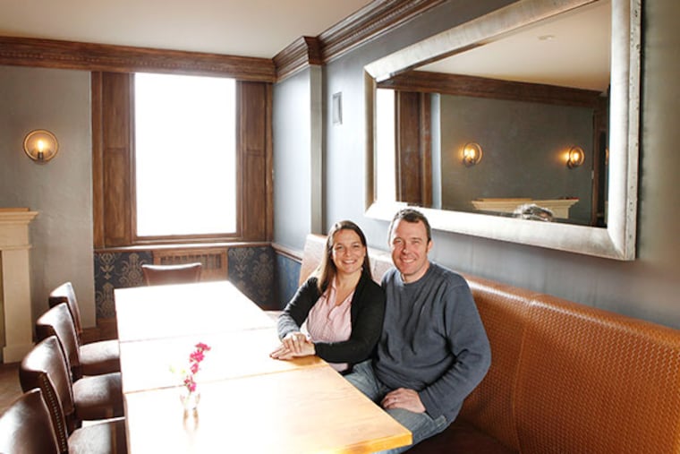 Owners Charlotte and Pierre Calmels in one of three indoor dining areas at Le Cheri restaurant inside the Art Alliance building, on November 14, 2013. The restaurant also has an outdoor patio. ( MICHAEL S. WIRTZ / Staff Photographer )