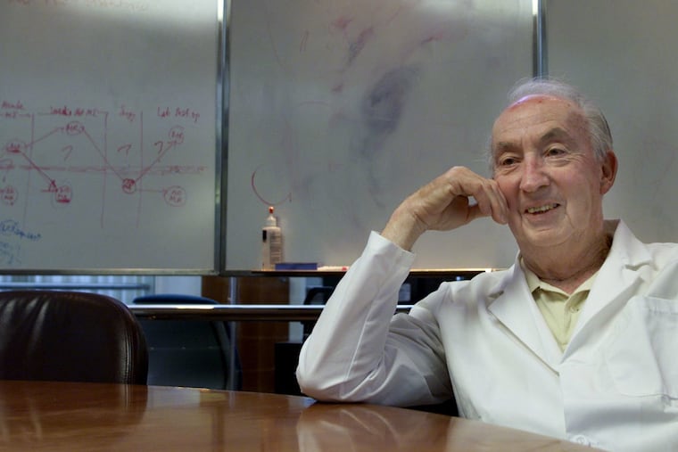 Norman Shumway, shown in his office at Stanford University in July 2001, was the first surgeon to perform a successful heart transplant in the United States. He died in February 2006. Colleagues referred to him as the “world’s greatest first assistant.”