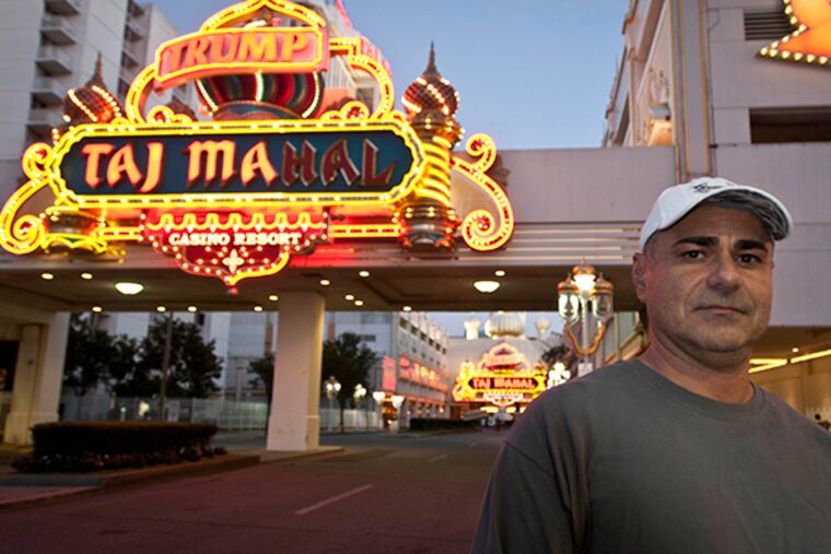 Al Messina, a bartender at the Trump Taj Mahal, stands outside the casino after leaving a protest by Unite Here Local 54 members to protest proposed cuts to their healthcare and pension benefits. He has been at the casino since it opened. (RON TARVER / Staff Photographer)