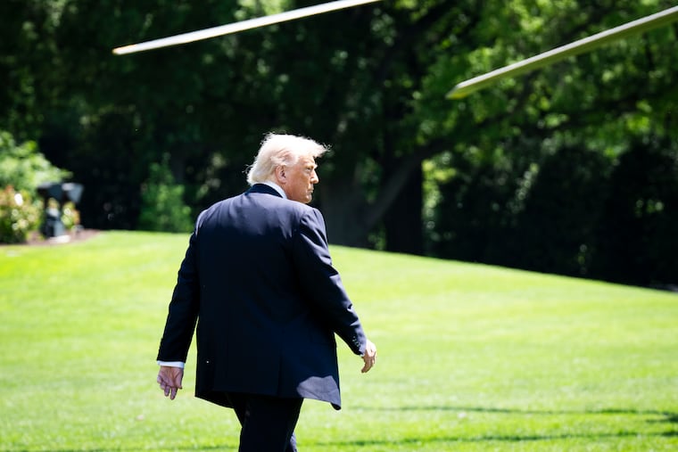 FILE — President Donald Trump departs the White House in Washington, May 12, 2026. In recent months, coalitions of retired judges have drawn on their distinctive positions to file forceful briefs supporting challenges to what they said was lawless conduct by the Trump administration. (Doug Mills/The New York Times)