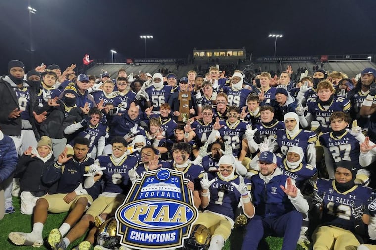 La Salle celebrates its first state football championship since 2009.