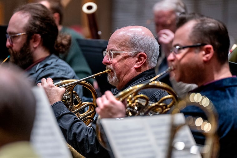 Musicians of the Philadelphia Ballet Orchestra rehearse "George Balanchine's The Nutcracker" at the Academy of Music’s Academy House Thursday, Dec. 7, 2023.
