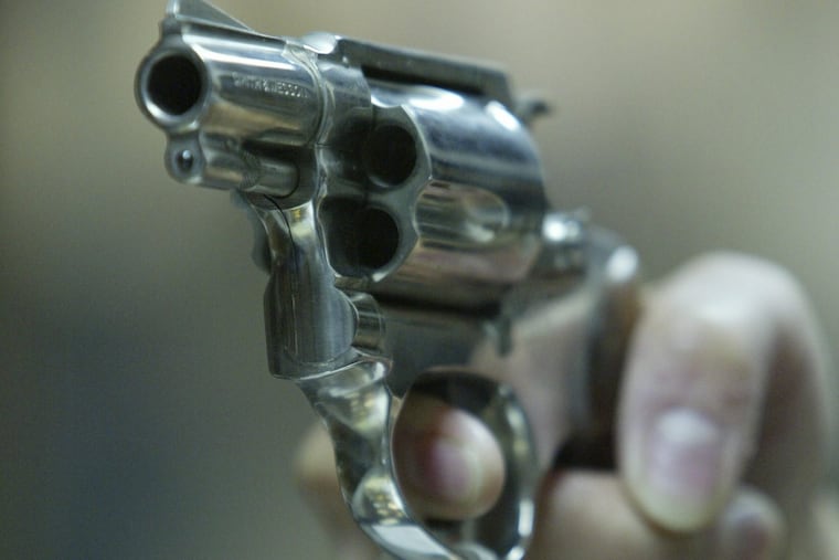 Pictured is a 38 caliber Smith and Wesson.