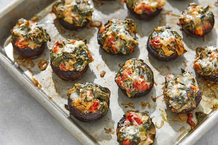 Spinach and Cheese Stuffed Mushrooms.