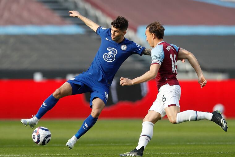 Hershey native Christian Pulisic, left, and Chelsea face Real Madrid in the UEFA men's Champions League semifinals on Tuesday.