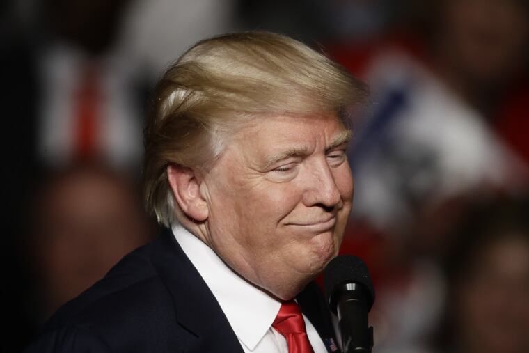 President-elect Donald Trump speaks during a rally at the Giant Center, Thursday, Dec. 15, 2016, in Hershey, Pa.