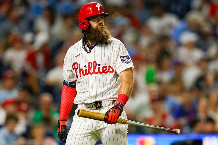 Brandon Marsh was out of the Phillies' lineup Saturday night against a left-handed starting pitcher.