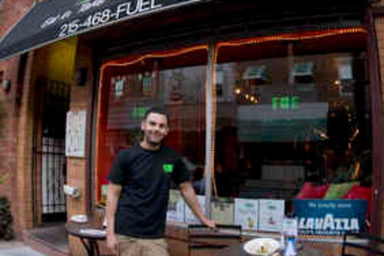 Chef Rocco Cima (left) opened the restaurant about a year ago. Sweet Pea Wonton (below) has a vibrant color dotted with sun-dried tomatoes.