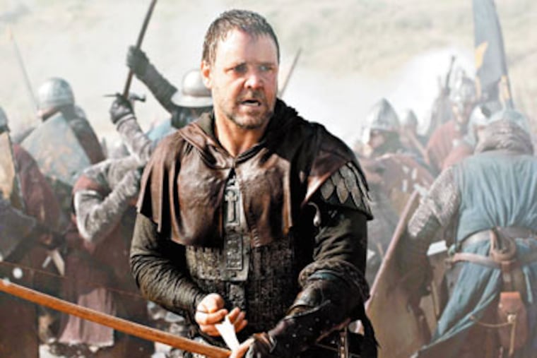 Russell Crowe stars in "Robin Hood", about the legendary figure whose exploits have endured in popular mythology. (David Appleby / Universal Studios)