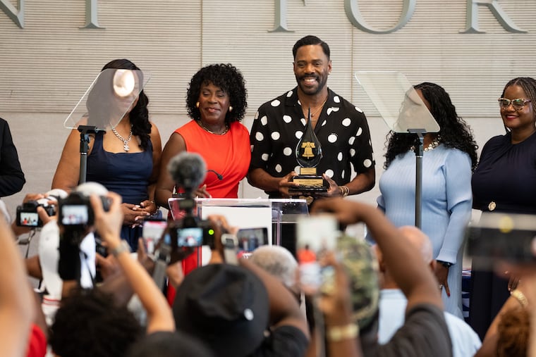 Colman Domingo and Mayor Cherelle L. Parker, at the Constitution Center during the City of Philadelphia Celebration of Freedom event, in Philadelphia, July 4, 2026.