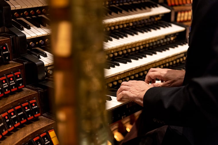Grand Court organist Peter Richard Conte performs a live concert on the Wanamaker Organ at Macy’s to celebrate the 110th anniversary in Center City on June 22, 2021.